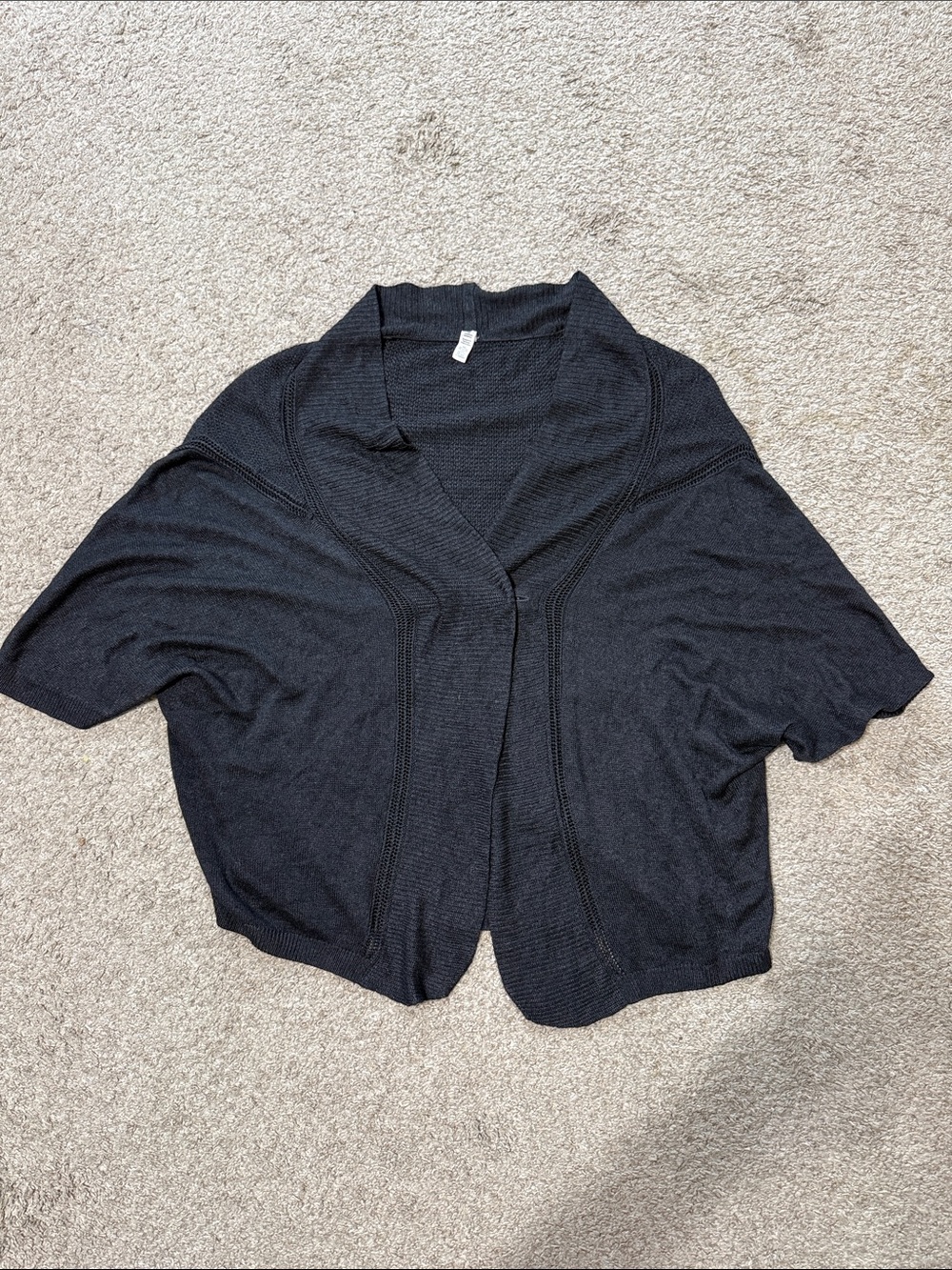 Lululemon Black Short Sleeve Open Cardigan Shrug